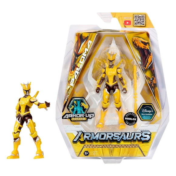 Armorsaurs Raptor Pilot (Paloma Silva) Action Figure Toy, 3.75-Inch Poseable Figure with Armor Pieces and Weapon, Kids, Boy, Girls, Ages 6+