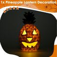 thumbnail image 4 of Pineapple Lantern - Yellow Light Halloween Pineapple Lantern Decoration Resin Pineapple Lantern with Inner Light, 4 of 8
