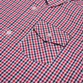 thumbnail image 4 of Bienzoe Boy's Cotton Plaid Button Down Short Sleeve Shirt Red 13/14, 4 of 6