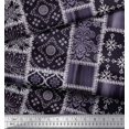 thumbnail image 3 of Pomme Poly Georgette Tissu Paisley, Mandala & Quadrillage Patchwork Tissu par Yard 42 Pouces de Large, 3 of 3
