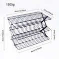 thumbnail image 3 of Leojiow 3 Tier Collapsible Rack With Adjustable 3 Setting Rack For Cookies Baking Camping Barbecues Parties，Kitchenware Supplies For Cake ，Outdoor Picnic Supplies 40Cmx28Cmx25Cm Rack, 3 of 5