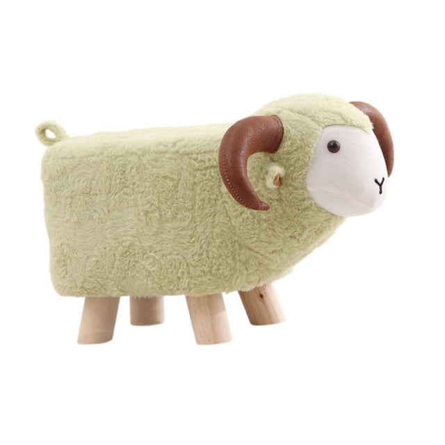 simhoa Animal Footstool Cartoon Footrest Ottoman for Living Rooms Entryway Playroom Green