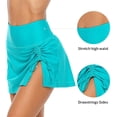 thumbnail image 4 of Women Swim Skirt Drawstrings Sides Swim Shorts Bathing Suit Skirted Swimsuit Bottom, 4 of 7