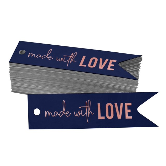 Inkdotpot Real Rose Gold Foil Made With Love Text Tags Favor Hang Paper Tags 100 Pieces
