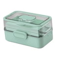 thumbnail image 4 of Esquirla Medicine Box Multi Layer Dustproof Art Crafts Case for Office Study Bathroom green, 4 of 8