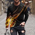 thumbnail image 1 of cllios T-Shirt Graphique pour Hommes Grande Taille T-Shirt Imprimé à Lignes Optiques 3D T-Shirt Léger à Manches Longues T-Shirt Décontracté à Col Rond Chandail d'Entraînement T-Shirt pour Hommes Musclés, 1 of 5