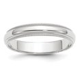 thumbnail image 1 of Bague Demi-Ronde en Or Blanc 10K 4mm Milgrain Taille 8, 1 of 4