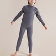 thumbnail image 2 of LUOGENLI Tout-Petits Enfants Filles Garçons Doux Confortable Uni Raglan Vêtements de Nuit Ensemble 2 Pcs Maxi Combinaison Garçon Ensemble Fluide Gris 11-14 Ans, 2 of 4