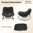 thumbnail image 3 of Costway Patio Papasan Rocking Chair,Oversized Egg-shaped Rocker with Thick Cushioned Seat Black, 3 of 10