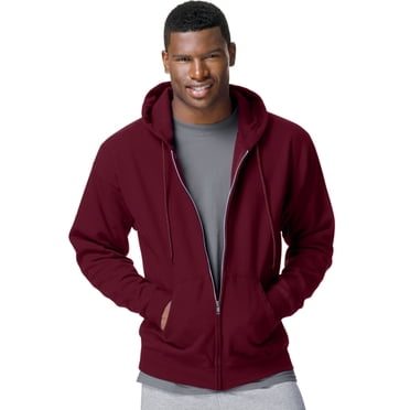 Hanes ComfortBlend EcoSmart Men`s Full Zip Hoodie, L, Maroon