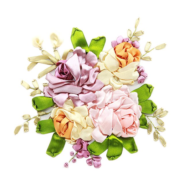 yuksok Ribbon Embroidery s DIY Flower Painting Stamped Cross Stitch 05