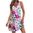 thumbnail image 1 of Ovzne Robes pour Femmes 2025 Robe de Plage Décontractée pour Femmes avec Poches Été Boho Robe de Plage Robe T-Shirts Robe à Col en V Ample Robes Débardeur Robe de Vacances Imprimée Liquidation, 1 of 5