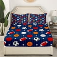 thumbnail image 3 of Erosebridal Rugby Basketball Game Bed Sheets Set Queen Size,Stars Stripes Bedding Sets Queen Size,Sport Theme Decor,Breathable,4pcs, 3 of 7