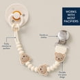 thumbnail image 4 of Itzy Ritzy Sweetie Strap Plus Bear Silicone Pacifier Clip for Infants, 0+ Months, 4 of 6
