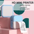 thumbnail image 2 of TFixol Compact M3 57mm Mini Thermal Printer, 200dpi, Bluetooth/USB, 800mAh Battery, Pink/Blue, Includes Thermal Paper Roll & Accessories, 2 of 6