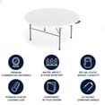 thumbnail image 4 of 60" Round Bi-Fold Granite White Plastic Banquet and Event Folding Table with Carrying Handle, 4 of 8