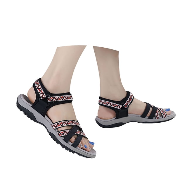 IUJSOY Sandales de Randonnée pour Femmes Chaussures de Marche Confort Ajustables Été Plage Légères Chaussures d'Eau