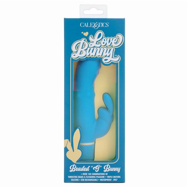 CalExotics Vibromasseur Lapin « g » Perlé Love Bunny, Bleu/jaune
