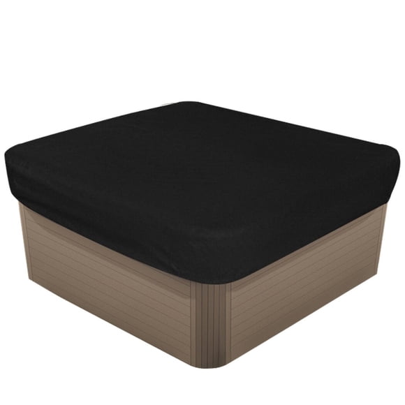 Outdoor Square Hot Tub Cover, Waterproof SPA Sun-resistant Silver Coating Lining Cover Protector, Dust-resistant Black Oxford Cloth Canopy, 90.9 x 90.9 x 11.8 Inches