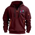 thumbnail image 1 of Styesk Sweatshirts for Men Men's Spring And Fall Printed Hooded Sweatshirt Zipper Multi-Pocket Pullover Sweatshirt, 1 of 4