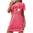 thumbnail image 1 of Kaemgyyd Chemises de Nuit pour Femmes Été Amples Douces Chemises de Nuit Fluides Manches Courtes Chemises de Sommeil Col en V Vêtements de Nuit Robe de Pyjama, 1 of 6