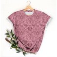 thumbnail image 4 of Hauts d'Été pour Femmes DYTTDG T-shirt à Fleurs Mode pour Femmes Grande Taille Col Rond Manches Courtes Décontracté Ample Tee Haut Hauts pour Femmes Liquidation Moins de 10 Multicolore,XXXXXL, 4 of 5