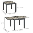 thumbnail image 3 of Outsunny Table à Manger d'Extérieur Extensible avec Cadre en Aluminium, pour Balcon (1 Unité), 3 of 10