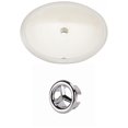 thumbnail image 1 of 19.5-in. W CUPC Oval Bathroom Undermount Sink Set In Biscuit - Chrome Hardware AI-20477, 1 of 6