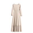 thumbnail image 1 of Gspmoly Robes d'Été pour Femmes, Robe Décontractée Mode pour Femmes à Col Rond à Manches Longues, Robe Longue à Taille, Robes Habillées pour Femmes en Liquidation, 1 of 6