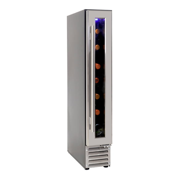 Cave à vin Koolatron – Refroidisseur de vin encastrable ou autonome, capacité de 7 bouteilles, modèle compact de 6 pouces de largeur pour vins rouges, blancs et champagne, idéal pour bar, finition en