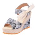 thumbnail image 1 of XZNGL Chaussures pour Femmes Chaussures Femmes Chaussures Décontractées Mode Femmes Unies Été Sandales à Lacets pour Dames Talon Compensé Chaussures de Plage Décontractées, 1 of 6