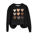 thumbnail image 2 of Qertyioot Chemise Cœur d'Amour Pull de la Saint-Valentin, Blouse à Manches Longues Imprimée Mode pour Femmes Col Rond Hauts Décontractés, 2 of 3