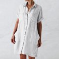 thumbnail image 1 of Gspmoly Robes d'Été pour Femmes 2025, Robe Chemise à Boutons pour Femme Décontractée Ample à Col Rabattu à Manches Courtes avec Poches Robes Formelles pour Femmes Économies d'Été, 1 of 9
