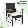 thumbnail image 3 of Gymax 7PCS Rattan Dining Set Acacia Wood Table 6 Wicker Chairs w/ Umbrella Hole Patio, 3 of 8