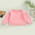 thumbnail image 3 of MesaSe Bébé Garçon Fille Solide Coton Pull Col Rond Manches Longues T-Shirt Tops Printemps Vêtements d'Automne Brun 2-3 Ans, 3 of 7