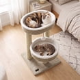 thumbnail image 4 of Gymax Carpeted Cat Tree 24'' Small Cat Tower w/2 Comfy Plush Perches Scratching Posts, 4 of 10