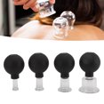thumbnail image 1 of Glass Cupping Set, 4pcs Wide Application Black Glass Facial Cuppings Lightweight  For Therapy, 1 of 8