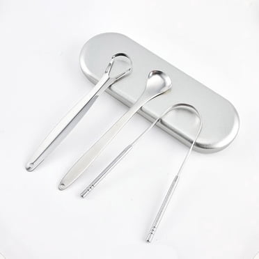 TopLLC Grattoir de Langue en Acier Inoxydable Outil de Soins Buccaux pour Respiration Fraîche Réutilisable