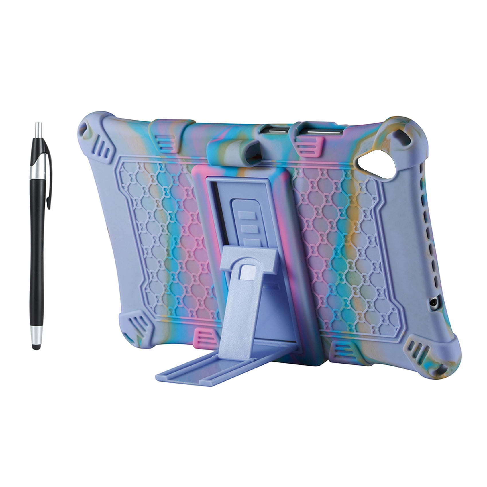Silicone Case for Tab M8 FHD TB-8705F Tab M8 HD TB-8505X/F 8inch Tablet Case for Tab M8 8705 with Pen(G),1 x Tablet Case 1 x Pen,Pink purple