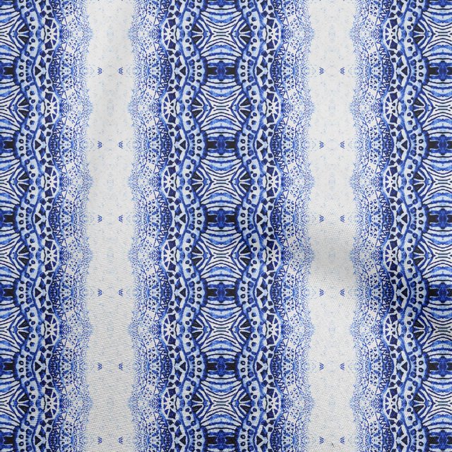 Oneooneviscosechiffonmediumbluefabricabstractsewingmatérielprintfabricbytheyard42inchwide