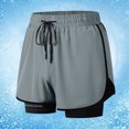 thumbnail image 1 of Styesk Mens Shorts Men Large Size Solid Color Casual Fashion Loose Sports Three-quarter Pants Drawstring Pockets Double Layer Exercise Shorts Pants, 1 of 6