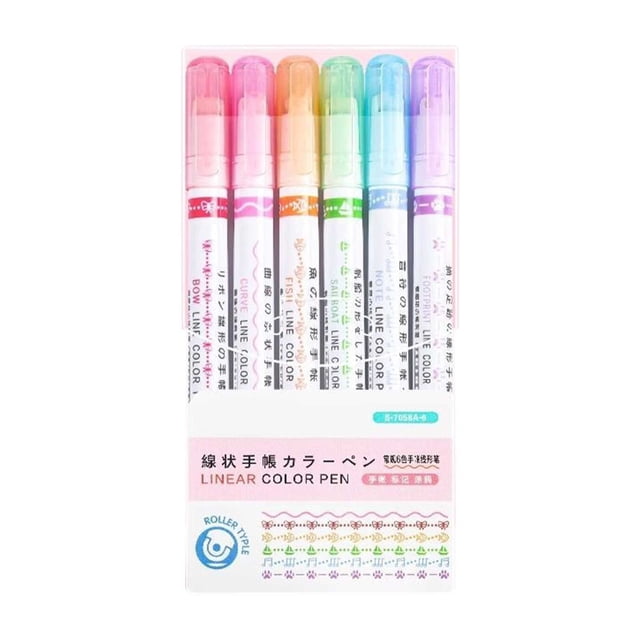 6 Different Curved Shapes Nib Outline Pen Dry Pen Color Emphasis Graffiti Pen 5ml
