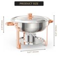 thumbnail image 2 of Ensemble de 2 Buffets à Réchaud, Vaisselle Ronde de 5 Qt en Acier Inoxydable avec Couvercles, Porte-Couvercles, Ustensiles, Réchauds de Buffet Rose Doré pour Traiteur, Fêtes, Mariages, Dîners, 2 of 9