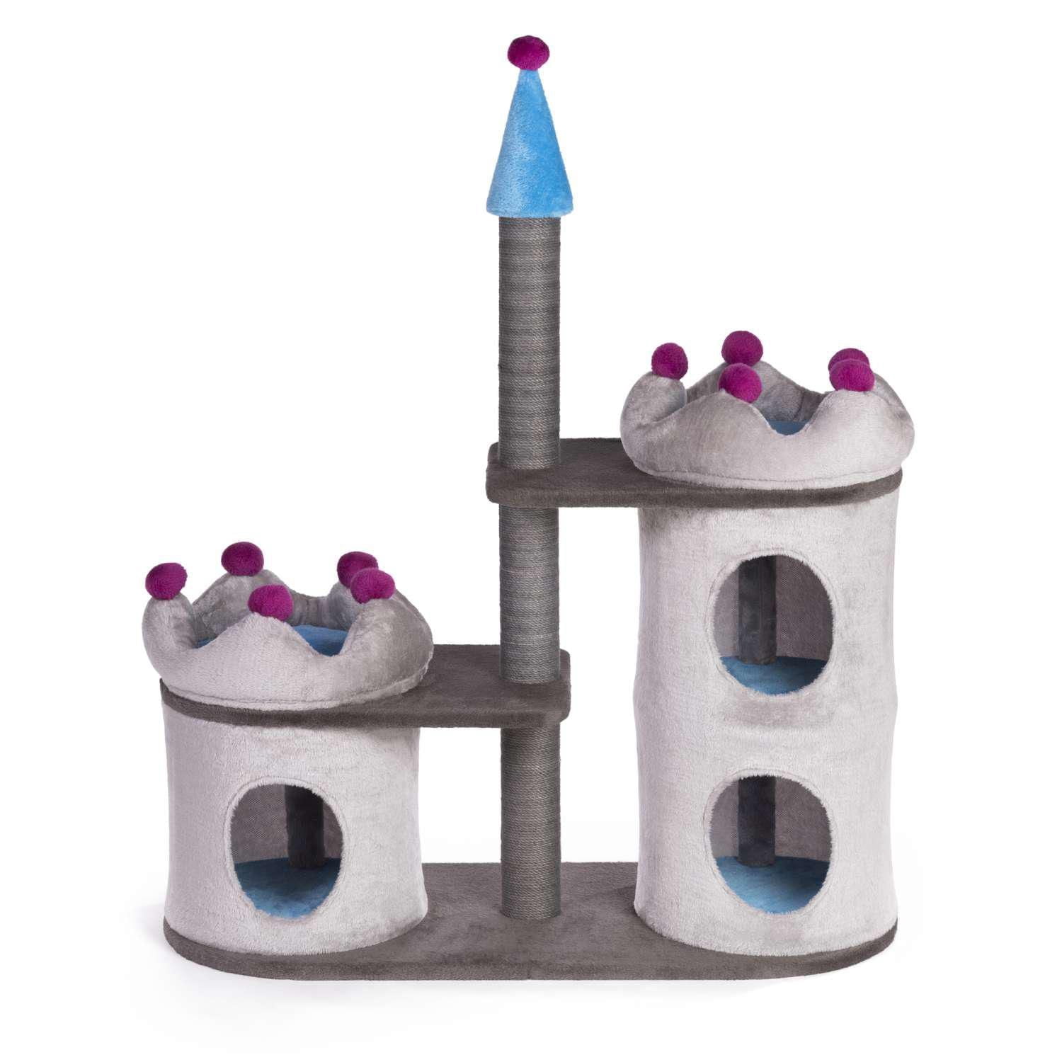 Prevue Pet Kitty Power Paw's Plush King's Court Multi-Level Cat Tree With Condos