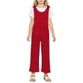 thumbnail image 5 of WENXIAOO Combinaison Sans Manches pour Adolescentes, Barboteuse de Rentrée Scolaire, Barboteuses Rouges avec Poches pour Usage Quotidien, Barboteuse pour Filles Taille 13-14 Ans, 5 of 5