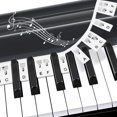 thumbnail image 3 of Beginner-Friendly, Reusable Silicone Notes for Easy Learning, Stand-Alone Rack, Perfect for Kids & Adults, Black 88-Key Removable Piano Sticker Set, 3 of 8
