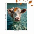 thumbnail image 3 of Qisvanset Funny Underwater Cow Canvas Print 12x16 Inch Cafe Art, 3 of 8