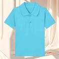 thumbnail image 2 of Annhoo Polos d'Été pour Filles à Manches Courtes, Col Rabattu, Boutons, Coton, Tennis, Uni, Décontracté, Tunique Basique, 2 à 15 Ans, 2 of 3