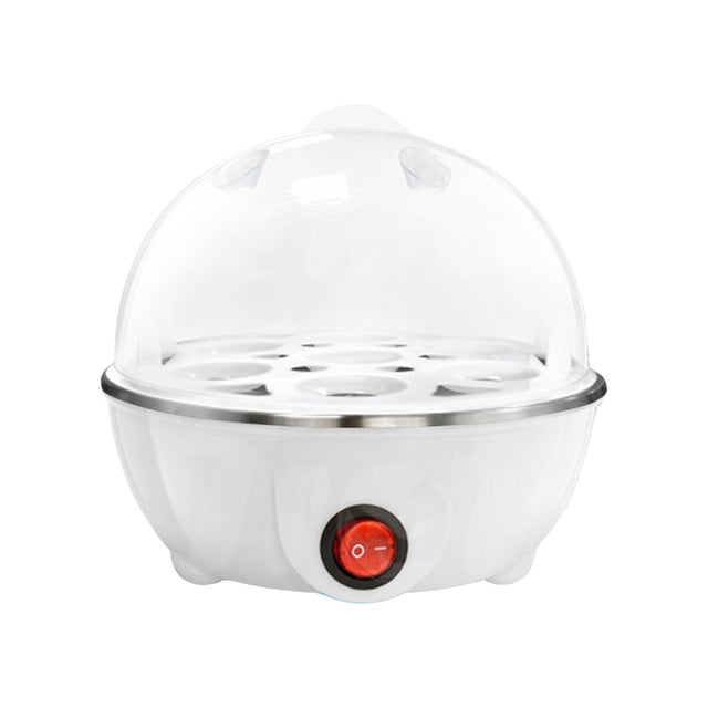 Pot à Oeufs Multifonction (une Seule Couche, Standard) avec Couvercle en Dôme transparent et base Blanche, Conçu pour Cuire à la Vapeur jusqu'à 7 Oeufs. Comprend une Tasse à Mesurer et un Séparateur pour un Usage Polyvalent. Comprend un Bouton d'Alimentation Rouge pour une Utilisation Facile, Convient pour Cuire à la Vapeur des Oeufs, du Maïs, des Petits Pains et Réchauffer du Lait Ou des Aliments. un Cuiseur à Oeufs compact Idéal pour les Aliments Complémentaires pour Bébé et Mère.