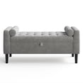 thumbnail image 2 of Kojooin 46.5 in Storage Bench Ottoman, Upholstered End of Bed Bench with Button Tufting and Hidden Storage, 2 of 8